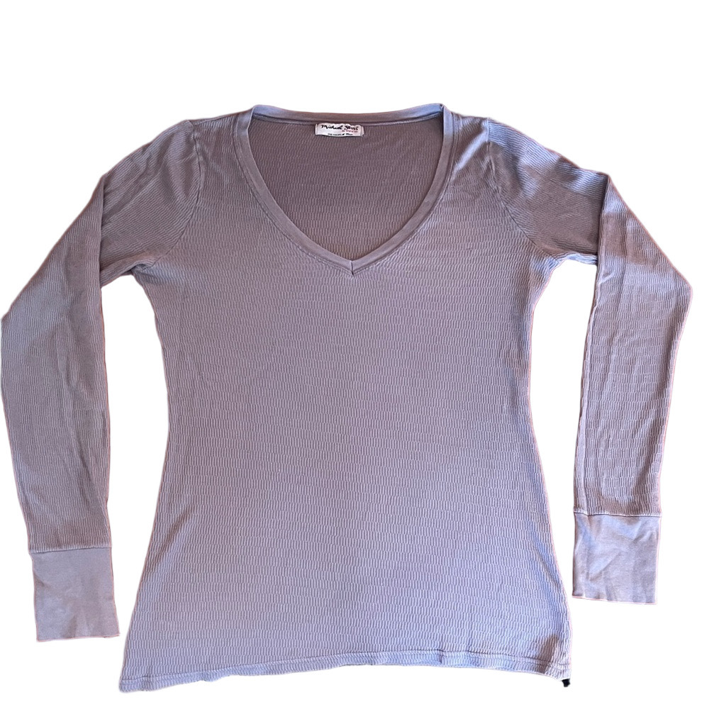Michael Stars - Lavender V-Neck 100% Cotton Long Sleeve Blouse - OS